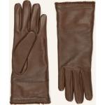 Reduzierte Braune Elegante Marc O'Polo Nachhaltige Gefütterte Handschuhe aus Lammleder für Damen Größe 7 für den für den Winter 