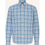 Blaue Karo Marc O'Polo Nachhaltige Kentkragen Hemden mit Kent-Kragen aus Baumwolle für Herren 