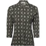 Schwarze 3/4-ärmelige Marc O'Polo Nachhaltige Hemdblusen mit Knopf aus Baumwolle für Damen Größe M 