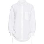 Reduzierte Weiße Unifarbene Langärmelige Marc O'Polo Nachhaltige Rundhals-Ausschnitt Hemdblusen aus Leinen für Damen Größe M für den für den Frühling 