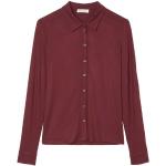 Reduzierte Bordeauxrote Unifarbene Langärmelige Marc O'Polo Hemdblusen mit Knopf aus Jersey für Damen Größe XS 