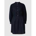Reduzierte Marineblaue Unifarbene Marc O'Polo Stehkragen Sommerkleider aus Leinen für Damen Größe L 