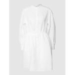 Reduzierte Weiße Unifarbene Marc O'Polo Nachhaltige Stehkragen Sommerkleider aus Leinen für Damen Größe L 