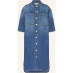 Blaue Kurzärmelige Marc O'Polo Nachhaltige Freizeitkleider aus Baumwolle für Damen Größe M 