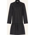 Schwarze Langärmelige Marc O'Polo Nachhaltige V-Ausschnitt Freizeitkleider aus Baumwollmischung für Damen Größe XS 