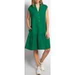 Reduzierte Grüne Unifarbene Marc O'Polo Nachhaltige V-Ausschnitt Sommerkleider aus Leinen für Damen Größe S für den für den Sommer 