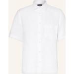 Weiße Kurzärmelige Marc O'Polo Nachhaltige Kentkragen Hemden mit Kent-Kragen aus Leinen für Herren Übergrößen 