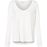 Weiße Langärmelige Marc O'Polo Nachhaltige V-Ausschnitt V-Shirts aus Jersey für Damen Größe XS 