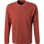 Rote Bestickte Langärmelige Marc O'Polo Bio Nachhaltige T-Shirts aus Jersey für Herren Größe 3 XL 