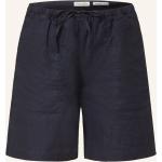 Dunkelblaue Marc O'Polo Nachhaltige High Waist Shorts aus Baumwolle für Damen Größe S 