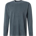 Graue Bestickte Langärmelige Marc O'Polo Bio Nachhaltige T-Shirts für Herren Größe 3 XL 