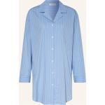 Hellblaue Gestreifte Langärmelige Marc O'Polo Nachhaltige Damennachthemden aus Baumwolle Größe M 