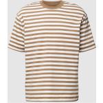 Reduzierte Beige Gestreifte Oversize Marc O'Polo T-Shirts aus Baumwolle für Herren Größe XL 