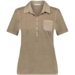 Reduzierte Braune Kurzärmelige Marc O'Polo Nachhaltige Kurzarm-Poloshirts aus Baumwolle für Damen Größe XS für den für den Frühling 