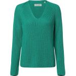 Reduzierte Smaragdgrüne Unifarbene Marc O'Polo Nachhaltige V-Ausschnitt Strickpullover für Damen Größe XS 