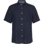 Marc O'Polo Regular fit short-sleeved shirt Made from pure linen (M23742841014) blue