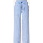 Hellblaue Gestreifte Marc O'Polo Nachhaltige Pyjamahosen aus Baumwolle für Damen Größe M 