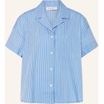 Hellblaue Gestreifte Marc O'Polo Nachhaltige Pyjamas kurz aus Baumwolle für Damen Größe S 