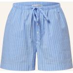 Hellblaue Gestreifte Marc O'Polo Nachhaltige Pyjamahosen kurz aus Baumwolle für Damen Größe XS 