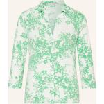 Grüne Blumenmuster 3/4-ärmelige Marc O'Polo Nachhaltige V-Ausschnitt V-Shirts aus Viskose für Damen Größe M 