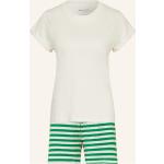 Reduzierte Grüne Gestreifte Kurzärmelige Marc O'Polo Nachhaltige Pyjamas kurz aus Jersey für Damen Größe S 