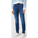 Dunkelblaue Marc O'Polo Nachhaltige Slim Fit Jeans mit Reißverschluss aus Baumwollmischung für Damen Größe XS Weite 29, Länge 32 