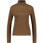 Reduzierte Braune Unifarbene Casual Langärmelige Marc O'Polo Nachhaltige Rollkragen T-Shirts aus Jersey für Damen Größe XS 1-teilig 