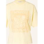 Reduzierte Gelbe Blumenmuster Marc O'Polo Bio Nachhaltige T-Shirts aus Baumwolle für Damen Größe XS 