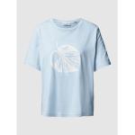 Reduzierte Hellblaue Unifarbene Marc O'Polo Nachhaltige U-Boot-Ausschnitt T-Shirts aus Baumwolle für Damen Größe XS 