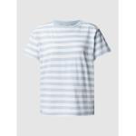 Reduzierte Hellblaue Gestreifte Marc O'Polo T-Shirts aus Baumwolle für Damen Größe L 