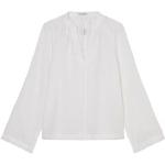 Reduzierte Weiße Marc O'Polo Nachhaltige Stehkragen Tunika-Blusen aus Leinen für Damen Größe L 