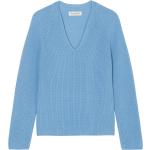 Blaue Casual Marc O'Polo Nachhaltige V-Ausschnitt Strickpullover für Damen 