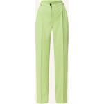 Reduzierte Hellgrüne Business Business-Hosen mit Reißverschluss aus Wolle für Damen Größe S 