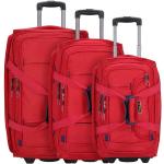 Reduzierte Rote Reisetaschen mit Rollen 92l mit Reißverschluss aus Textil für Herren 
