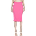 Reduzierte Pinke Midi High Waist Röcke & Taillenröcke mit Reißverschluss aus Viskose für Damen Größe L 