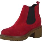 Rote Marco Tozzi Chelsea-Boots aus Leder für Damen Größe 38 