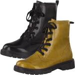 Gelbe Marco Tozzi Stiefeletten & Boots mit Schnürsenkel aus Leder 