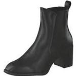 Schwarze Marco Tozzi Karree Blockabsatz Chelsea-Boots aus Leder für Damen Größe 42 mit Absatzhöhe 5cm bis 7cm 