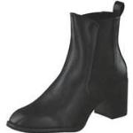 Reduzierte Schwarze Marco Tozzi Karree Blockabsatz Chelsea-Boots aus Leder für Damen Größe 41 mit Absatzhöhe 5cm bis 7cm 