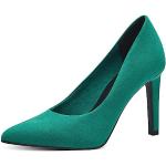 Reduzierte Emeraldfarbene Elegante Marco Tozzi Spitze Damenpumps in Normalweite aus Textil Größe 38 