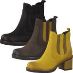 Safrangelbe Marco Tozzi Ankle Boots & Klassische Stiefeletten mit Reißverschluss in Normalweite aus Leder für Damen Größe 37 mit Absatzhöhe 5cm bis 7cm 