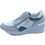 Blaue Marco Tozzi Low Sneaker mit Schnürsenkel mit herausnehmbarem Fußbett für Damen Größe 37 