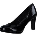 Schwarze Elegante Runde High Heels & Stiletto-Pumps in Breitweite aus Textil für Damen Größe 42 