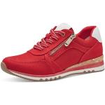 Rote Marco Tozzi Vegane Low Sneaker mit Reißverschluss in Schmalweite für Damen Größe 37 