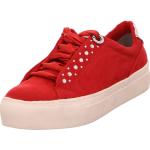 Rote Marco Tozzi Low Sneaker mit Schnürsenkel in Normalweite aus Textil für Kinder Größe 38 mit Absatzhöhe 3cm bis 5cm 