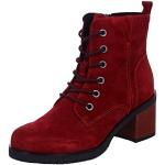 Rote Marco Tozzi Stiefeletten & Boots mit Schnürsenkel aus Leder Größe 37 