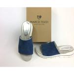 Blaue Marco Tozzi Damenclogs & Damenpantoletten aus Textil Größe 41 