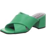 Grüne Marco Tozzi Damenclogs & Damenpantoletten mit Riemchen in Breitweite aus Leder Größe 39 