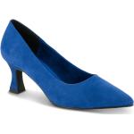 Blaue Elegante Marco Tozzi Damenpumps aus Veloursleder Größe 38 mit Absatzhöhe 5cm bis 7cm 