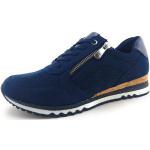Blaue Marco Tozzi Low Sneaker mit Schnürsenkel aus Textil Größe 42 mit Absatzhöhe bis 3cm 